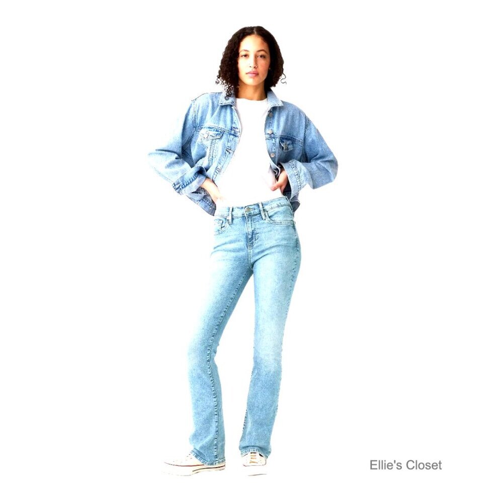 Baby Boot Cut Denim Jeans Mid-Rise Waist